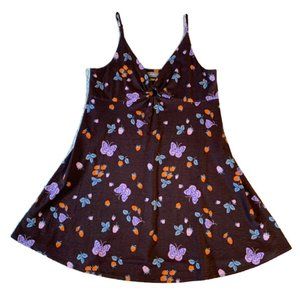 Urban Outfitters Camilla O-Ring Butterfly Strawberry Mini Dress (Brown) Large